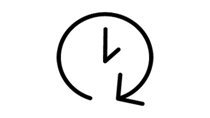 Icono que muestra una flecha circular que representa una mayor vida útil del abrasivo y una menor frecuencia de reemplazo.
