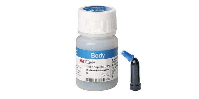 3M™ Filtek™ Supreme Ultra Universal Restorative bottle and capsule

