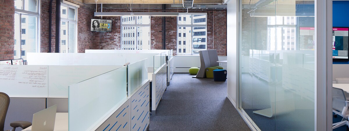 crystal frosted glass on corporate glass panels for privacy
