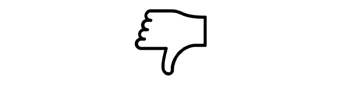 Icono de pulgar hacia abajo.
