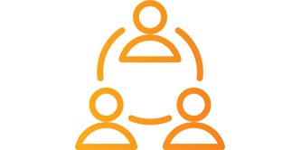 Gráfico de personas conectadas que representa lo global a lo local.
