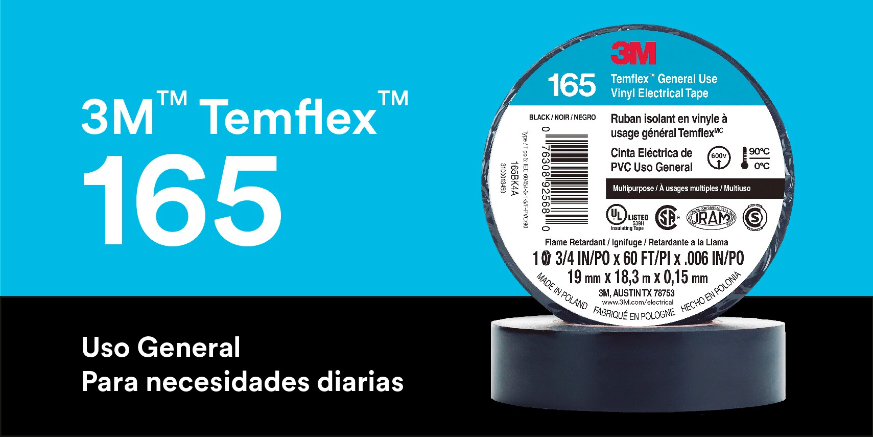 3M Temflex 165 General Use Tape
