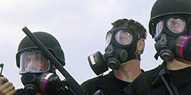 law enforcement with respirators
