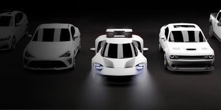 Diseño de coches ficticios.
