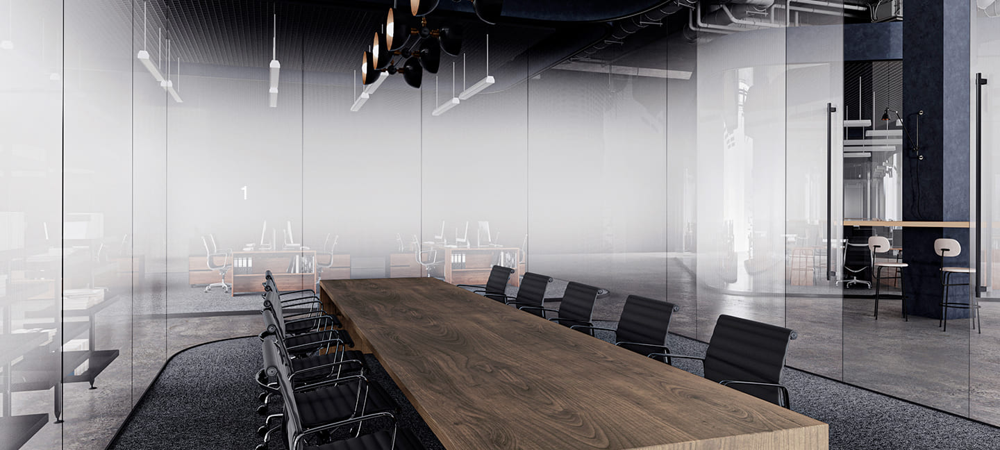 Sala de reuniones privada con Acabados de Vidrio FASARA de 3M

