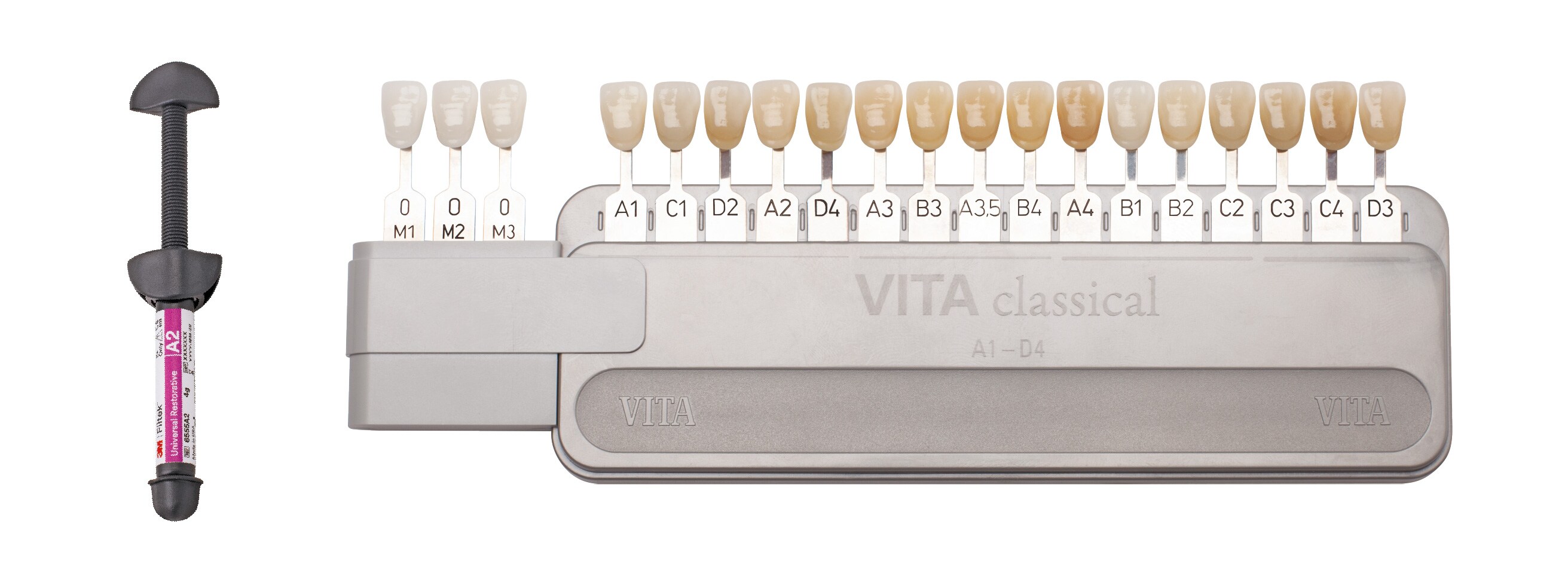 VITA classical shade guide and corresponding Filtek Universal shades
