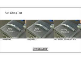 Imagen fija de un video que muestra las tensiones experimentadas por las cintas en una prueba anti-levantamiento