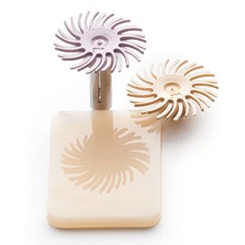polished surface of Filtek restorative reflecting Sof-Lex diamond polishing wheel