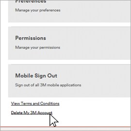 3M Academy Delete Account Screen