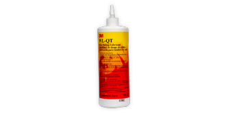 otella de lubricante 3M WL-QT para tendido de cables, con etiqueta amarilla y roja y tapa aplicadora blanca.
