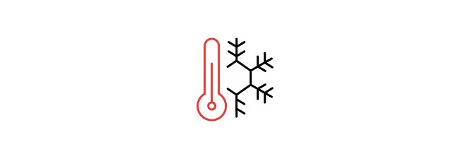 ícono de temperatura caliente y fría
