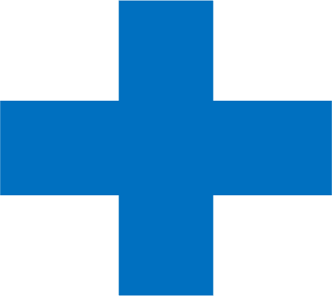 Ícono azul de suma.