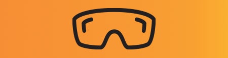 Ilustración del icono de gafas de seguridad de protección ocular.
