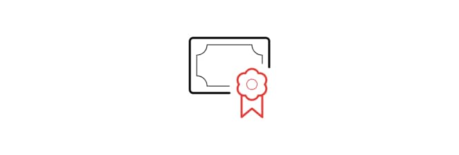 Ícono de calidad certificada.
