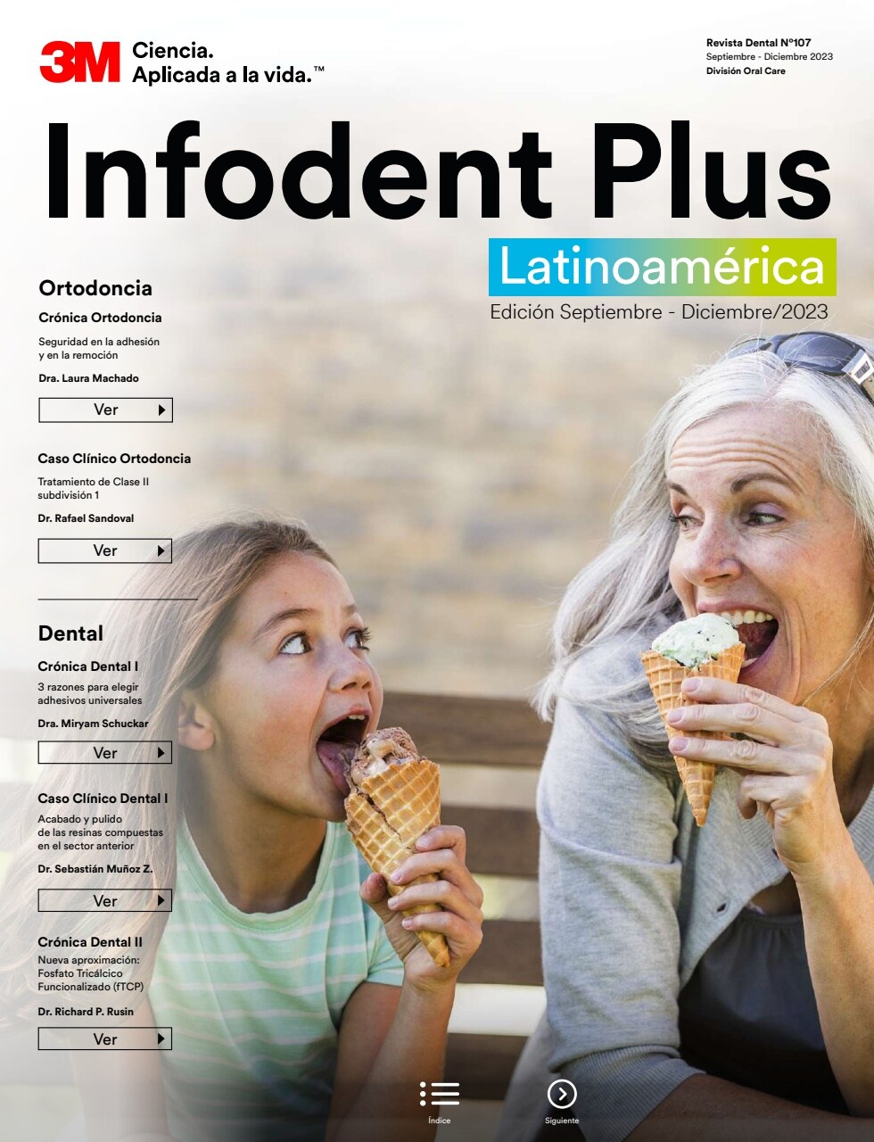 Revista Infodent 107 con contenidos sobre odontología y ortodoncia.