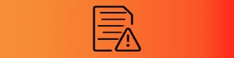 Gráfico de un documento con icono de advertencia.
