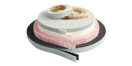 Image of different foam tapes lying in a stack

