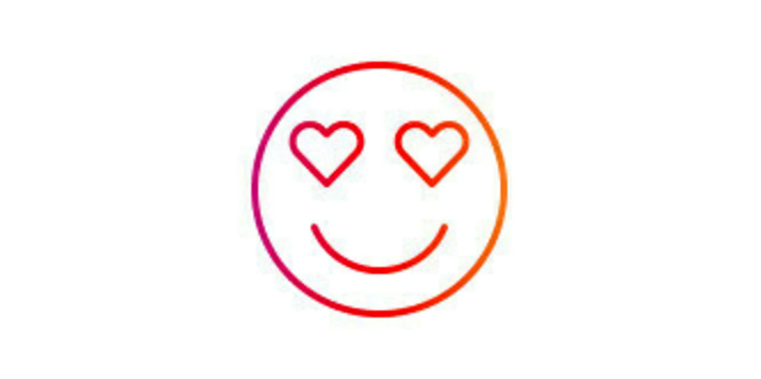 Smiley face with heart eyes, smiling